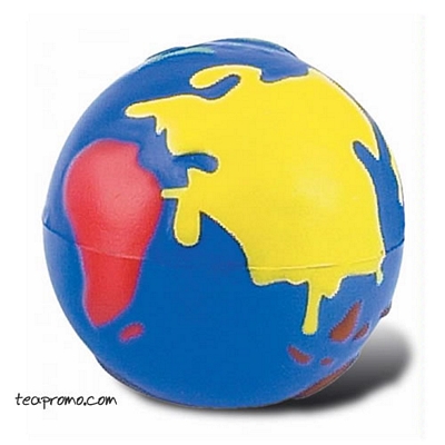 Promotional Multi-Color Globe Stress Ball - Promotional Products