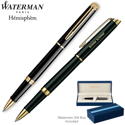 Customized Waterman Hemisphere Black GT Roller Ball Pen