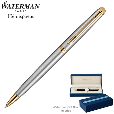 Customized Waterman Hemisphere Stainless GT Ballpoint Pen
