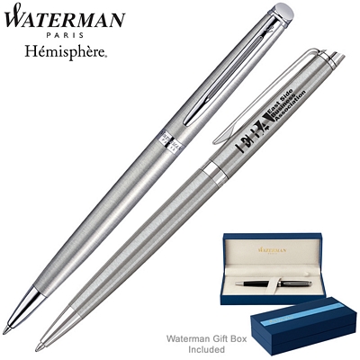 Customized Waterman Hemisphere Stainless CT Ballpoint Pen