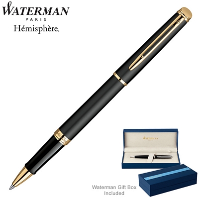 Customized Waterman Hemisphere Matte Black GT Roller Ball Pen