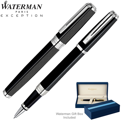 Promotional Waterman Exception Night & Day Black Roller Ball Pen Customized Waterman Exception Night & Day Black Roller Ball Pen