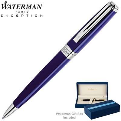 Promotional Waterman Exception Slim Blue ST Ballpoint Pen Customized Waterman Exception Slim Blue ST Ballpoint Pen