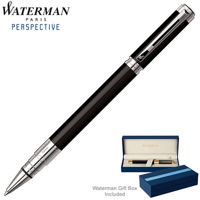 Customized Waterman Perspective Black CT Roller Ball Pen