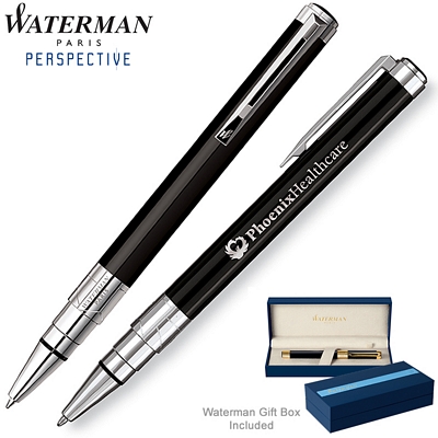 Customized Waterman Perspective Black CT Ballpoint Pen