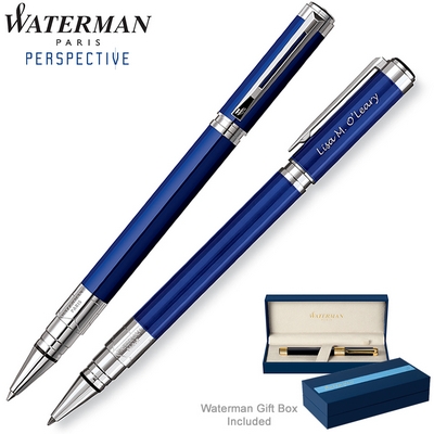 Promotional Waterman Perspective Blue CT Roller Ball Pen Customized Waterman Perspective Blue CT Roller Ball Pen