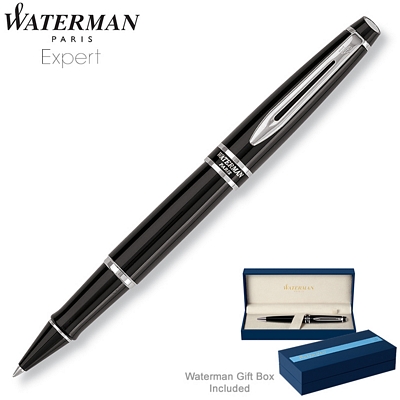 Customized Waterman Expert Lacquer Black CT Roller Ball Pen
