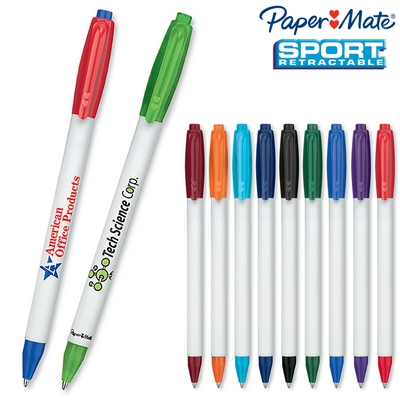 Customized Paper Mate Sport Retractable White Pen