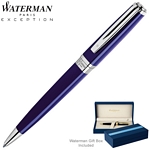 Customized Waterman Exception Slim Blue ST Ballpoint Pen