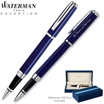 Customized Waterman Exception Slim Blue ST Roller Ball Pen