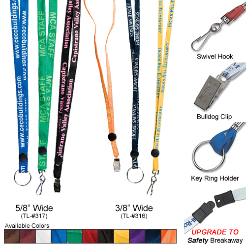 Promotional 3/8" and 5/8" ValueSmart Lace Trade Show Lanyard