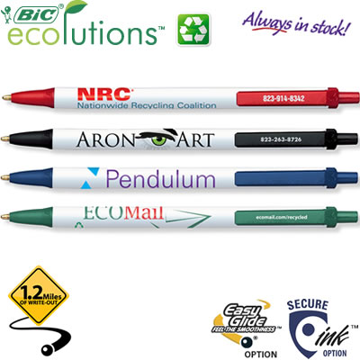 Customized Pens: BIC Clic Stic Ecolutions Recycled Pen