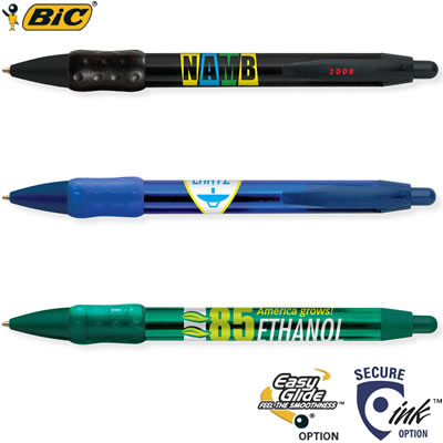 Customized Pens: BIC WideBody Clear with Rubber Grip Pen