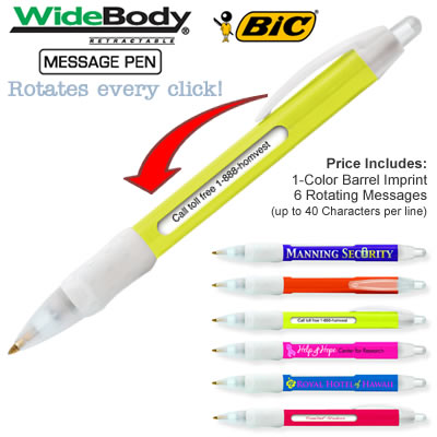 Customized Pens: BIC WideBody Message Pen Brites