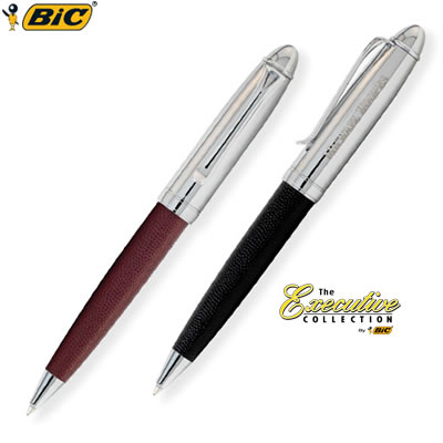 Promotional Pen: BIC Leather Twist Ballpoint Pen Customized Pens: BIC Leather Twist Ballpoint Pen