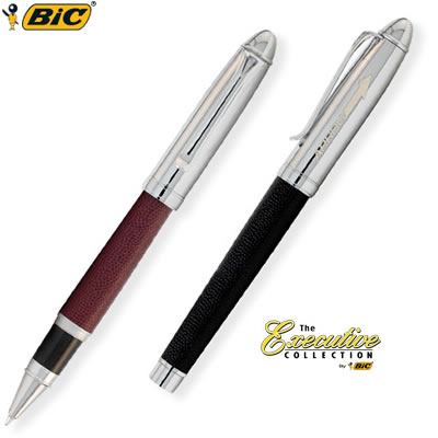 Promotional Pen: BIC Leather Roller Ball Pen Two-Piece Customized Pens: BIC Leather Roller Ball Pen Two-Piece
