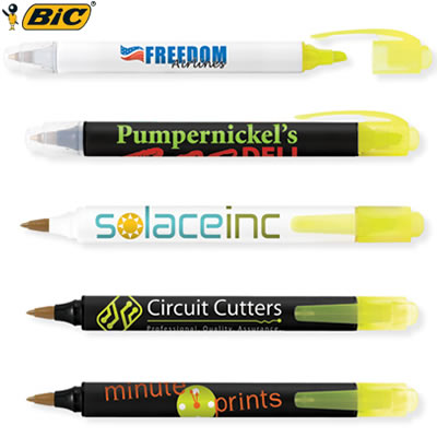 Promotional Pen: BIC Two-Sider Highlighter Pen Customized Pens: BIC Two-Sider Highlighter Pen