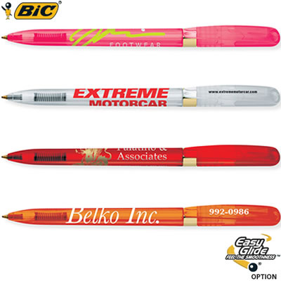 Customized Pens: BIC Pivo Clear Gold Twist Pen