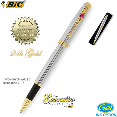 Customized Pens: BIC Worthington Chrome Twist Roller Ball Pen